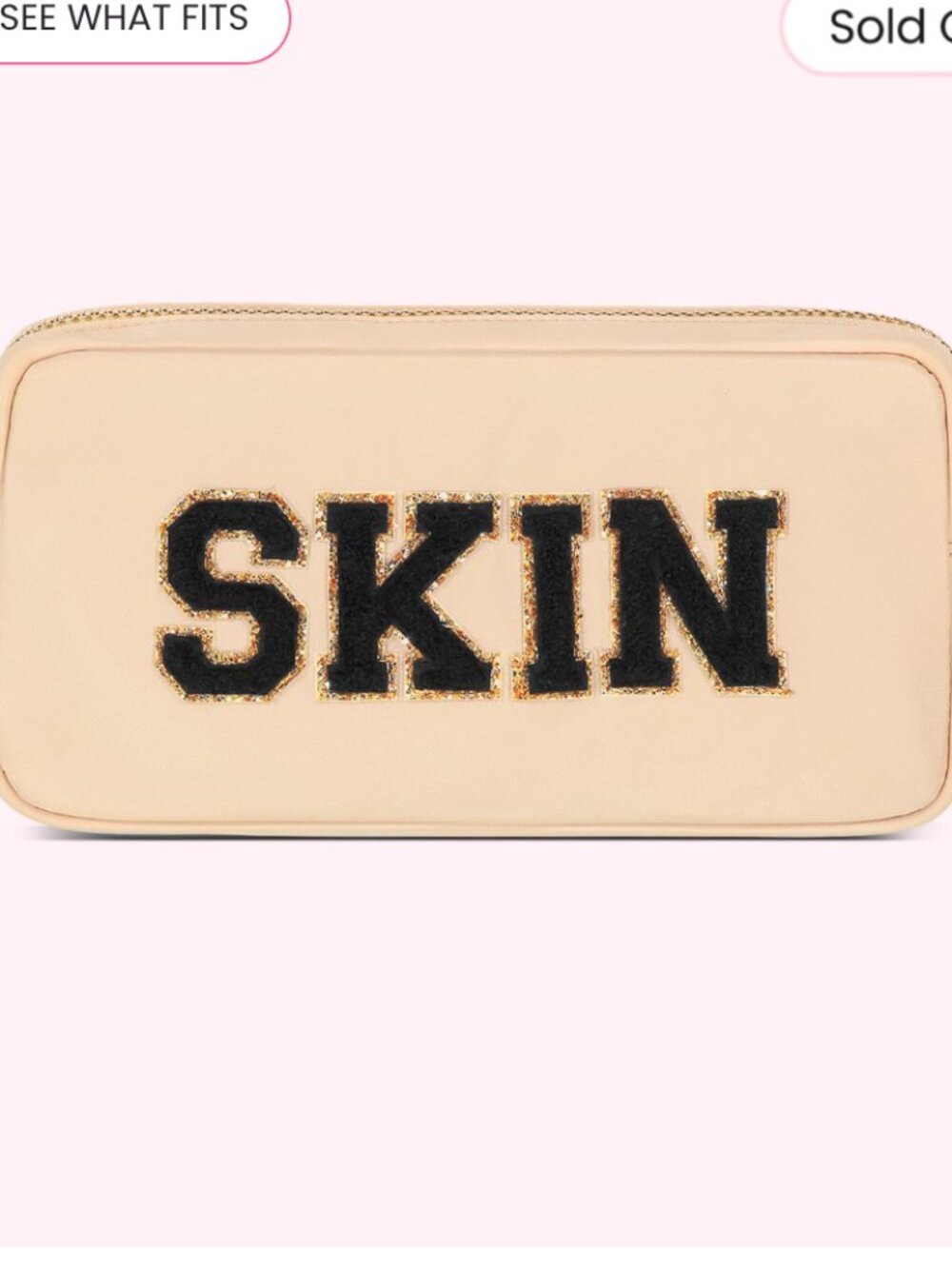 Stoney Clover Lane SKIN small pouch in colors sand and noir